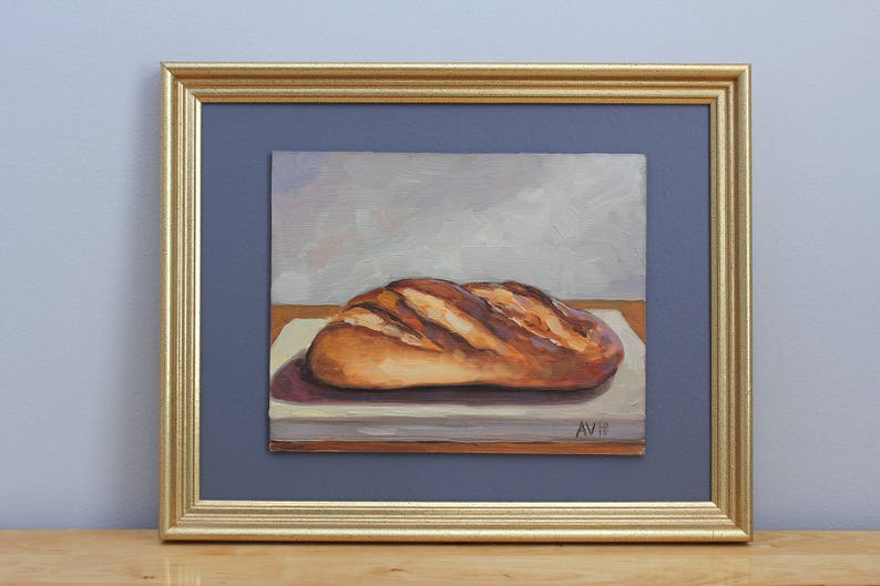 Original Oil Painting Still Life, Bread by Aleksey Vaynshteyn image 2