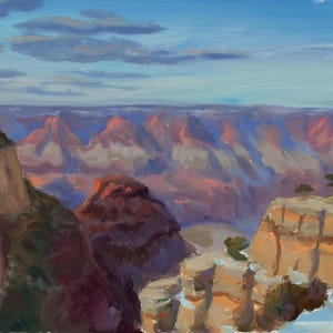 Grand Canyon Original Ölgemälde: Moran Point Southwest Landschaft Kunst von Aleksey Vaynshteyn