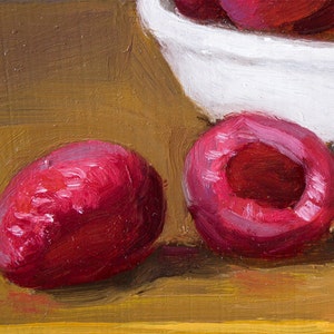 Red Ripe Raspberries in a Bowl Kitchen Painting Still Life by Aleksey Vaynshteyn image 4