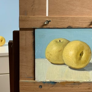 Asian Sand Pears in the Nude Original Oil Painting Still Life by
