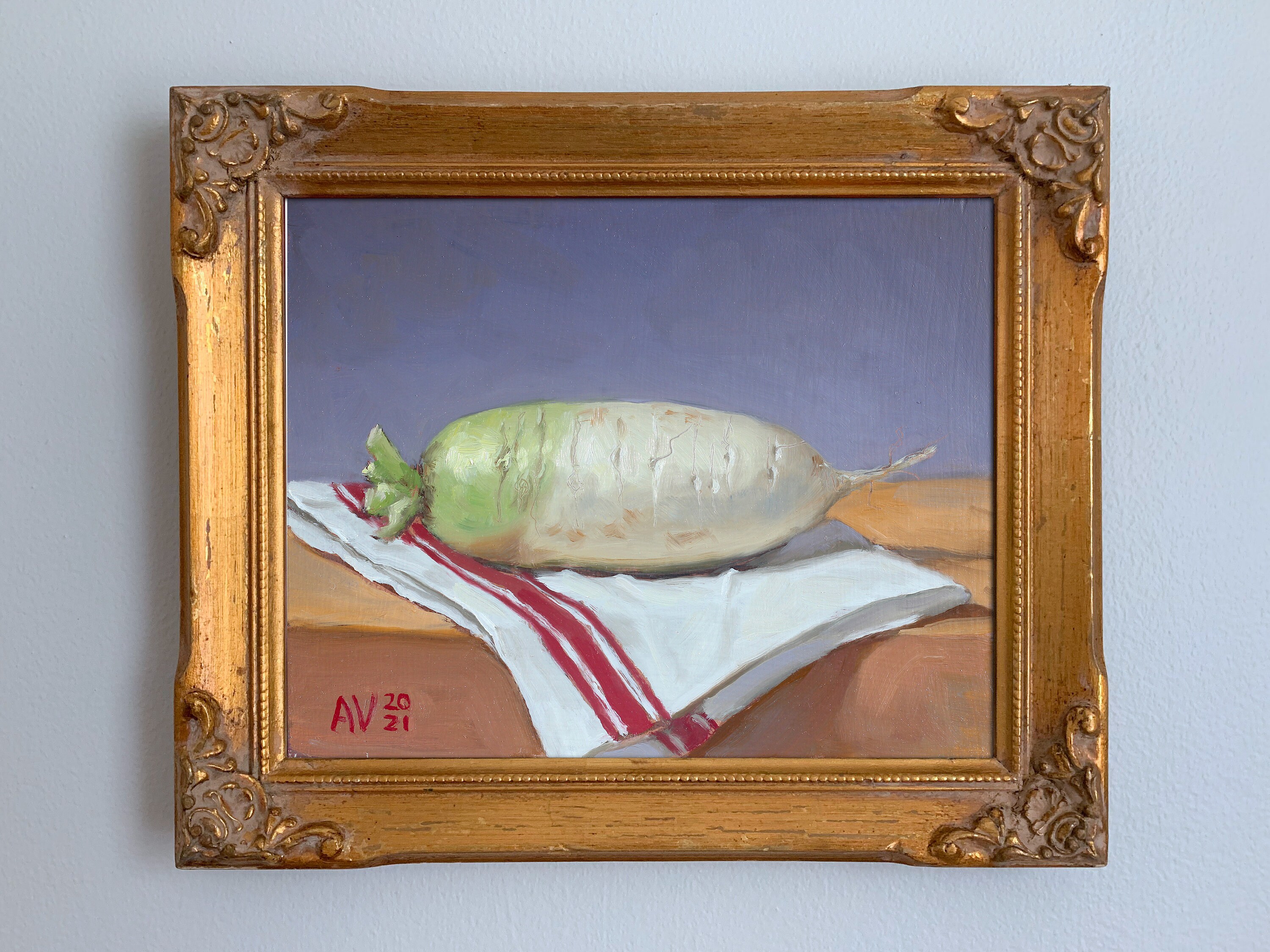 Daikon Radish Oil Painting Korean Art Vegetable Impasto Etsy
