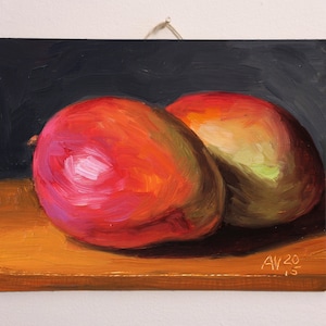 Mangoes Original Oil Painting Still Life by Aleksey Vaynshteyn image 1