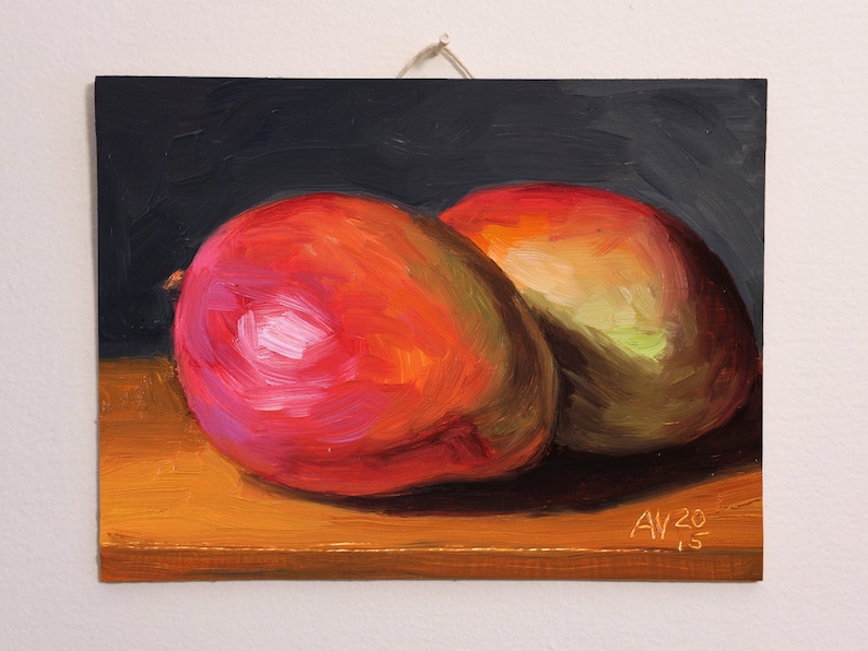 Mangoes Original Oil Painting Still Life by Aleksey Vaynshteyn image 1