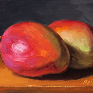 Mangoes Original Oil Painting Still Life by Aleksey Vaynshteyn image 2