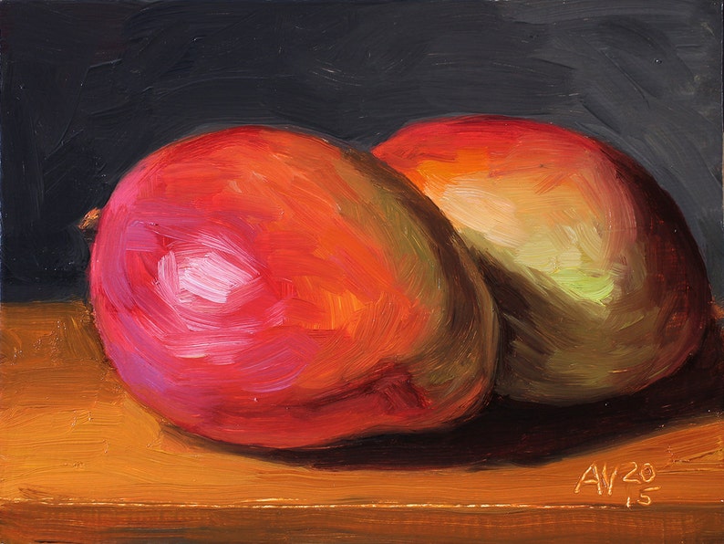 Mangoes Original Oil Painting Still Life by Aleksey Vaynshteyn image 2