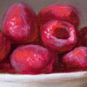 Red Ripe Raspberries in a Bowl Kitchen Painting Still Life by Aleksey Vaynshteyn image 5