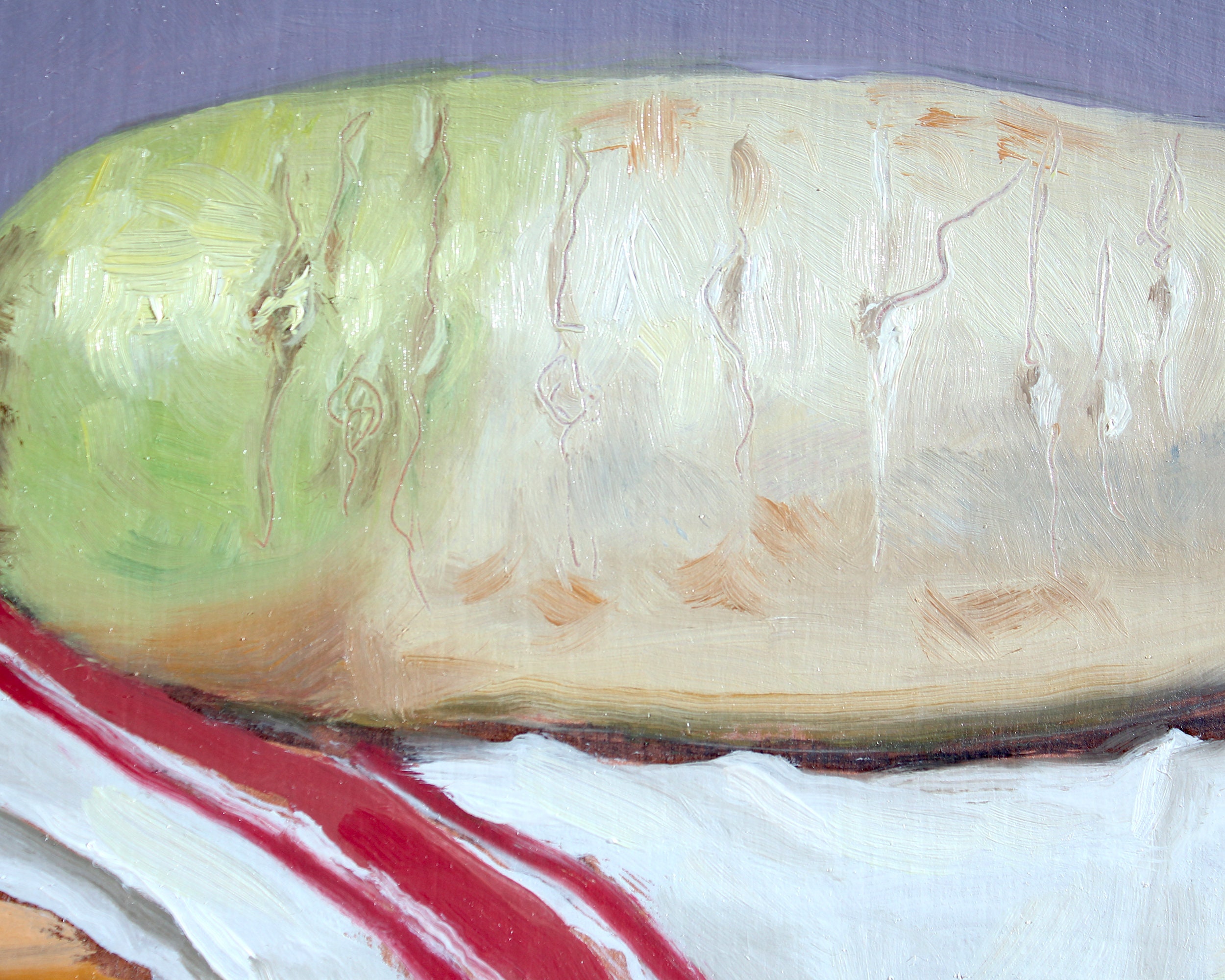 Daikon Radish Oil Painting Korean Art Vegetable Impasto Etsy