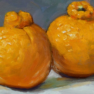 Sumo Oranges on French cloth original oil painting still life by Aleksey Vaynshteyn image 5