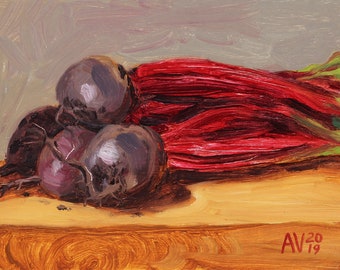 Garden Beets original still life oil painting by Aleksey Vaynshteyn