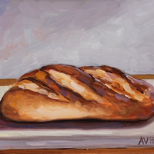 Original Oil Painting Still Life, Bread by Aleksey Vaynshteyn image 1