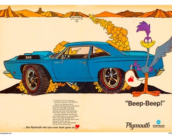 1969 Plymouth Road Runner Vintage Poster