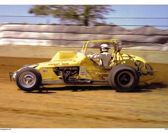 Vintage Reproduction Racing Poster A J Foyt USAC Sprint Car | Etsy