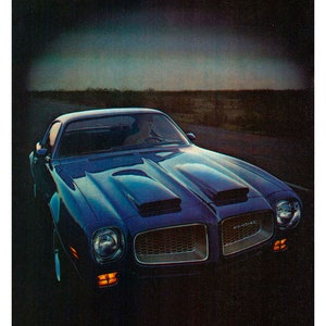 Vintage Reproduction Racing Poster 1972 Pontiac Firebird Muscle Car