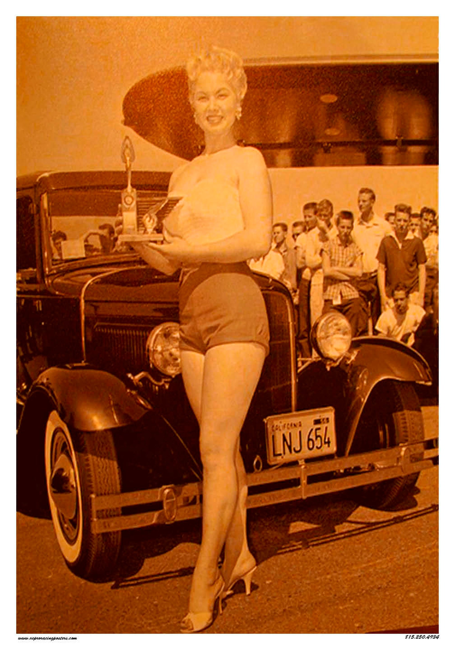 5 Inch Wide Chevrolet Hot Rod Girl Pin Up Vintage Art Street Rod