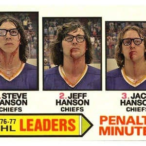 Póster de reproducción vintage Hanson Brothers Hockey Card