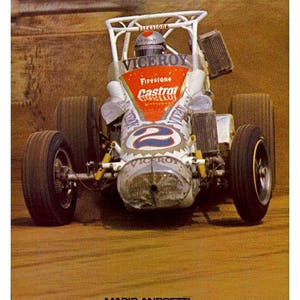Vintage Reproduktion Racing Poster Mario Andretti Viceroy USAC Sprint Car