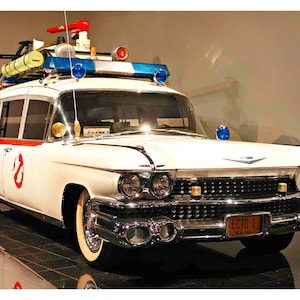 Vintage Reproduction Racing Poster Ghostbusters Ecto 1 Ambulance