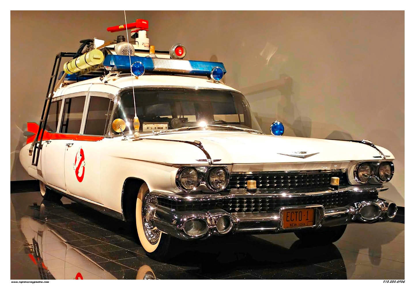 Vintage Reproduction Racing Poster Ghostbusters Ecto 1 Ambulance