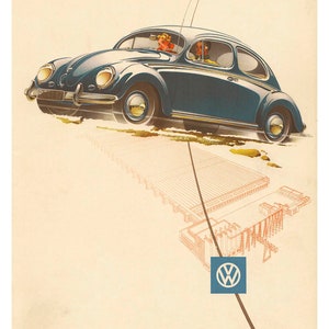 Vintage Reproduction Racing Poster Volkswagen