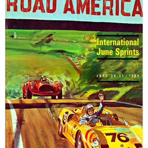 Vintage reproduction Racing Posters 1964 Road America June Sprints SCCA