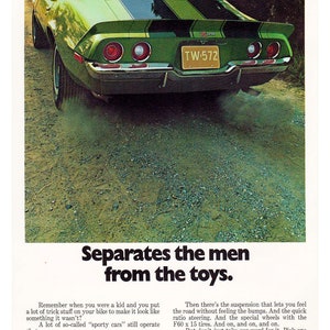 Cartaz de reprodução vintage 1971 Chevrolet Camaro Z 28 Muscle Card