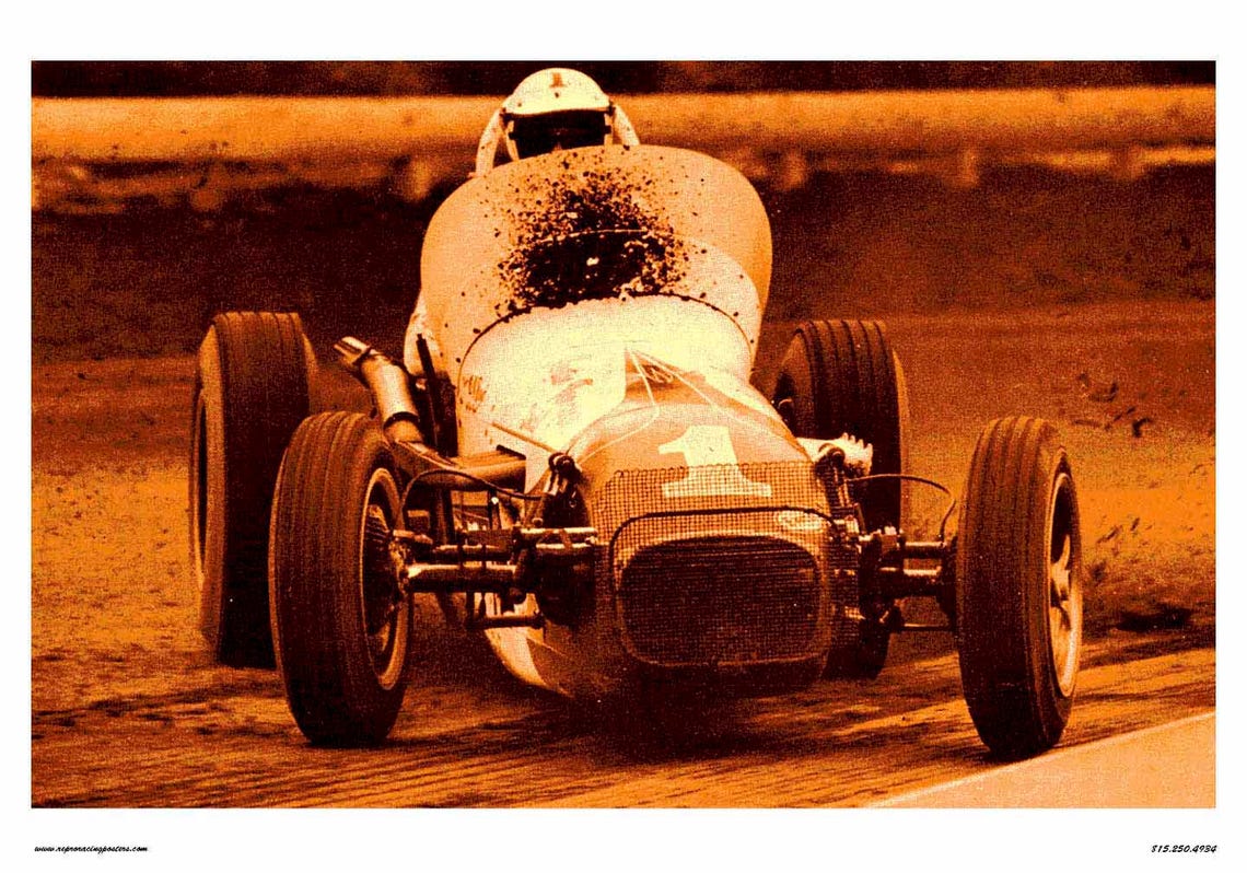 Vintage Reproduction Racing Poster A J Foyt USAC Sprint
