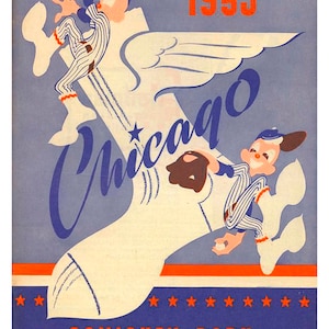 Pôster de reprodução vintage 1953 Chicago White Sox Baseball Comiskey Park