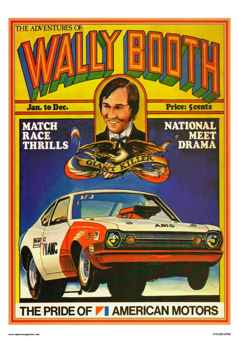 Vintage Reproduction Racing Poster Wally Booth AMC Hornet Pro Stock image 1
