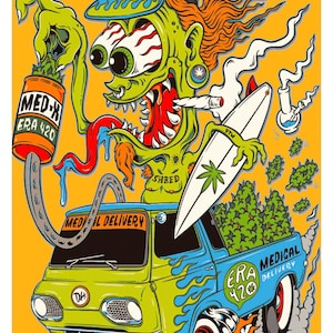 Vintage Reproction Poster Medizinisches Marihuana Ford Lieferung