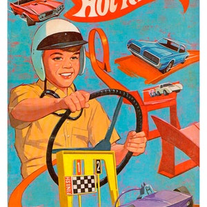 Vintage reproduction Poster Hot Wheels Coloring Book