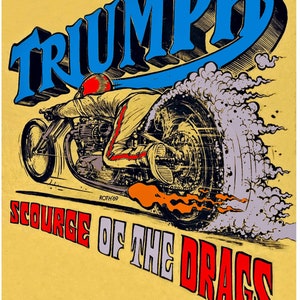 Vintage Reproduktion Racing Poster Roth Triumph Racing Motorräder
