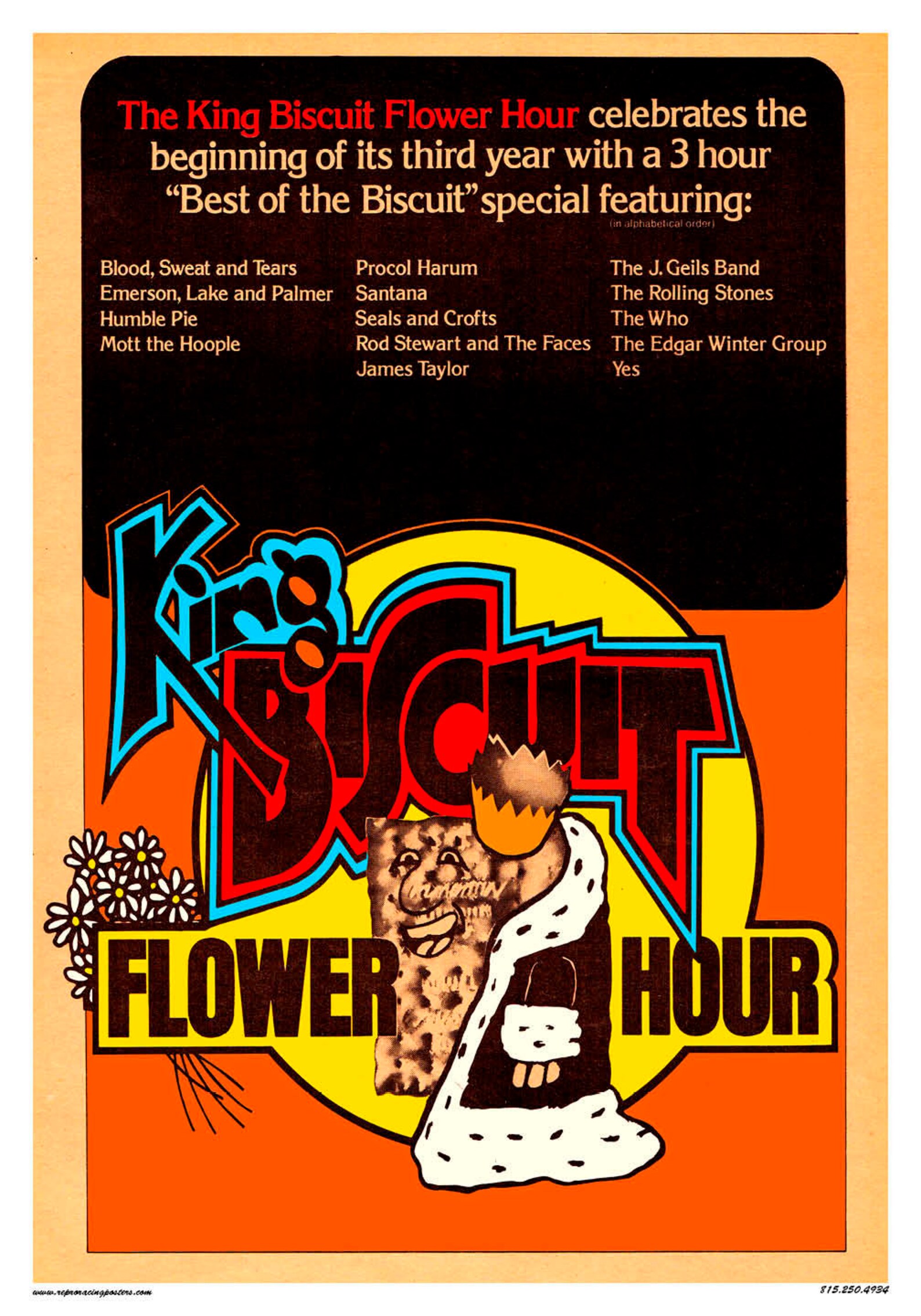 Vintage Reproduction Poster King Biscuit Flour Hour Show Etsy