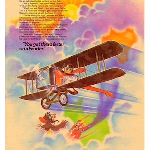 Vintage Reproduction Poster Fender Guitars and Amps Red Baron