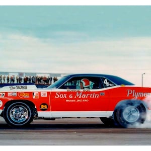 Sox & Martin's 1970 Pro Stock Hemi Cuda Car Art Print,1970