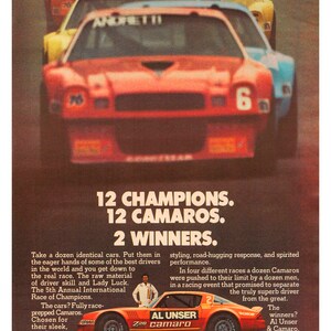 Vintage Reproduction Racing Posters IROC Camaro Al Unser