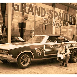 Vintage Reproduction Racing poster Grand Spalding Dodge and Funny Car