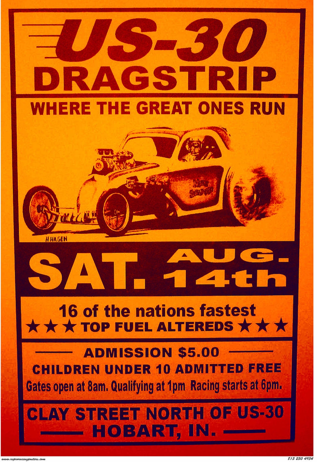 Reproduction Racing Sign Vintage Reproduction Racing Poster U S 30 Top Fuel Altereds - Etsy