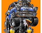 Vintage Reproduction Racing Poster Ed Roth 57 Chevy Gasser Hot Rod - Etsy