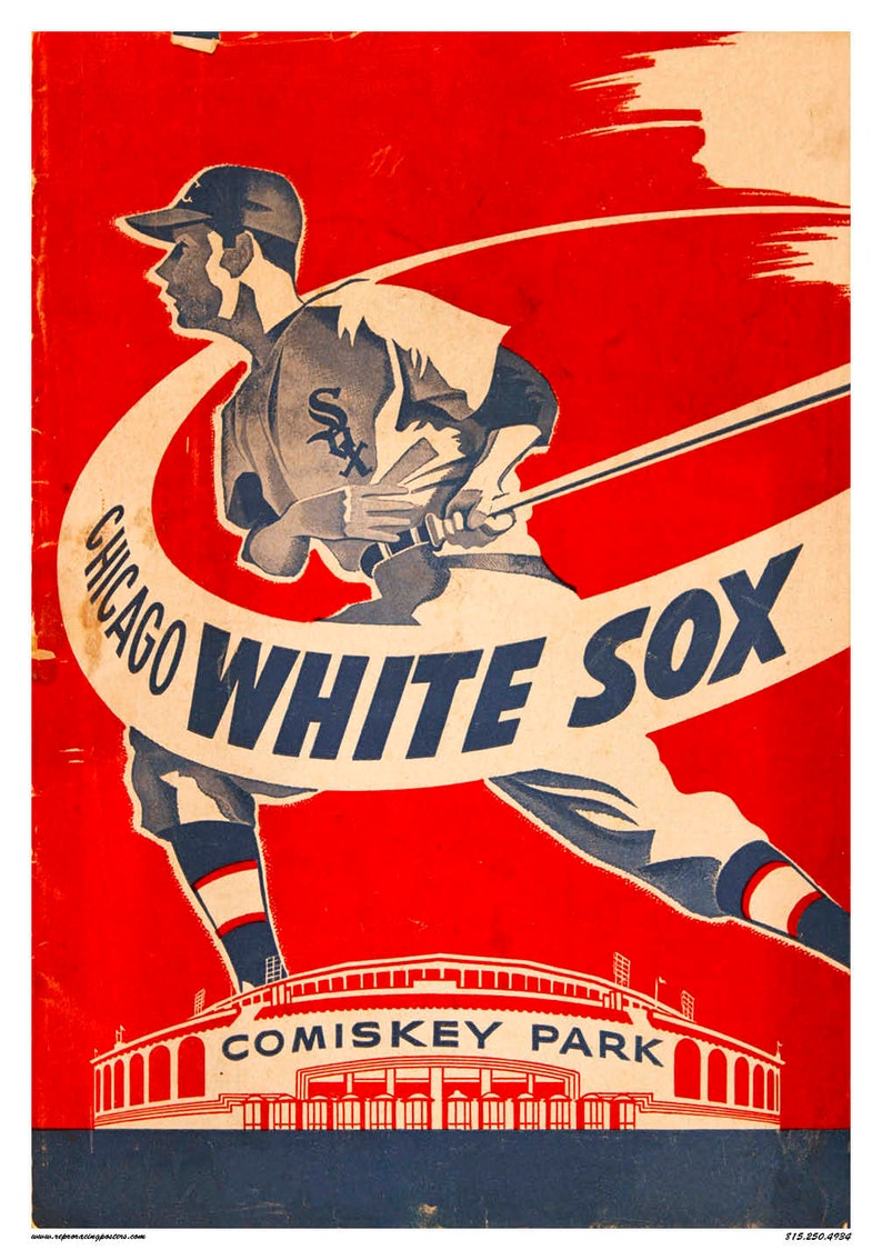 Vintage Reproduction Poster Chicago White Sox Baseball Comiskey Park Etsy — free download