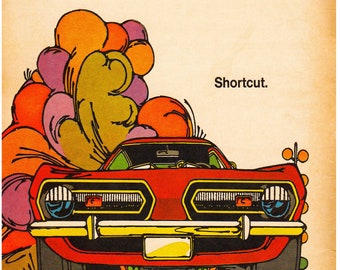 Vintage Reproduction Racing Poster Plymouth Barracuda direct connection