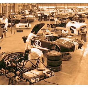 Vintage Reproduction Racing Poster Shelby Cobra shop