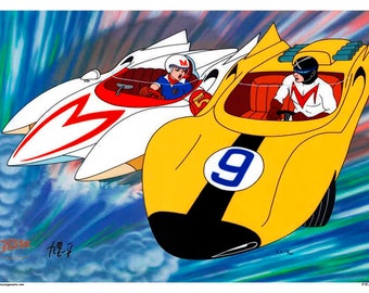 Vintage Reproduction Racing Poster Speed Racer and Racer X