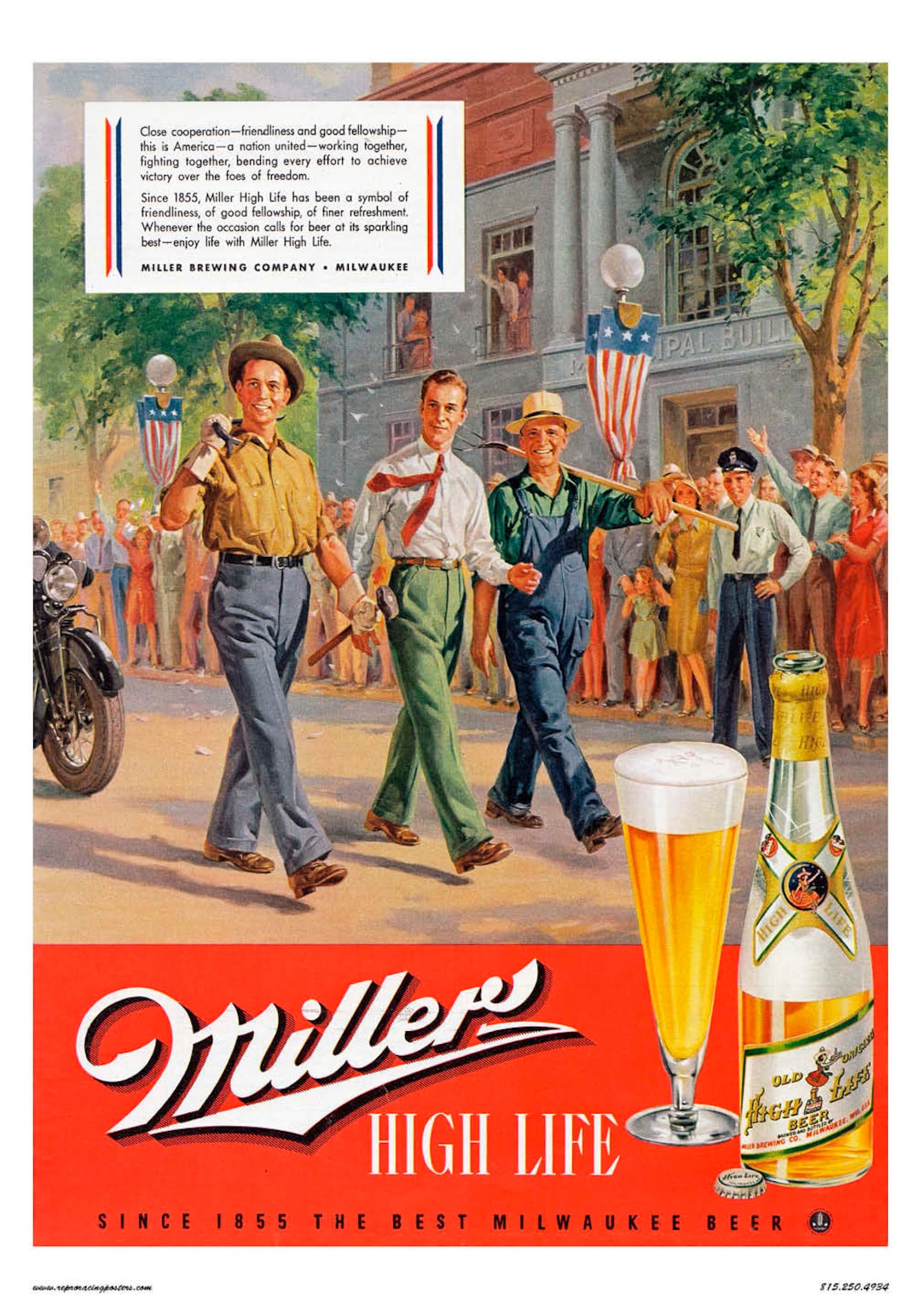 Vintage Miller High Life レトロ広告看板 Vintage Reproduction Poster Miller High Life Beer - Etsy