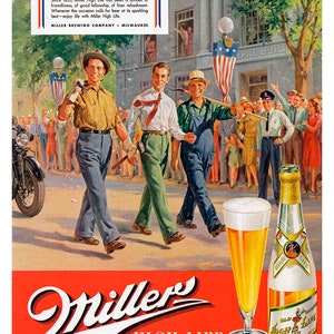 Reproduction d'affiche vintage Miller High Life Beer