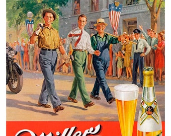 Vintage Reproduction Poster Miller High Life Beer - Etsy