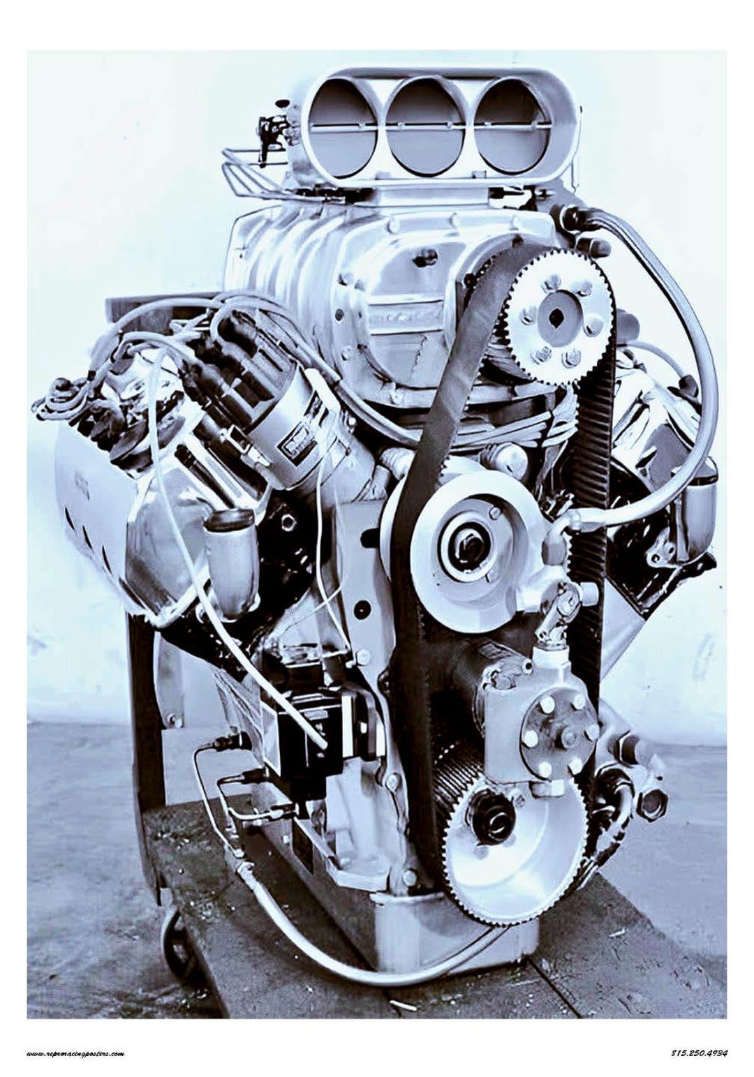 Vintage Reproduction Racing Poster Blown Hemi Engine - Etsy