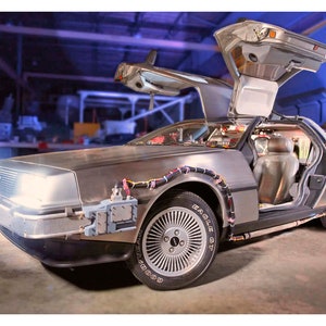 reproduction vintage Affiche Retour vers le futur Delorean