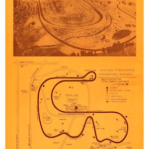 Vintage Reproduction Racing Poster Meadowdale Raceway Track Layout
