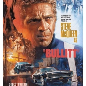 Póster de reproducción vintage de la película Bullitt