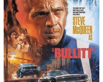 Affiche vintage de reproduction du film de Bullitt
